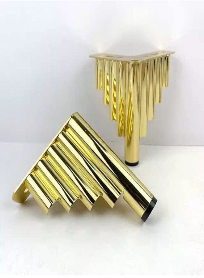 AAKASH DECOR Sofa & Furniture Legs 6 Inch / 15 Cms Mountain Shape PVD Gold Finish Set of 4 (Comes with Warrenty) - Image 2